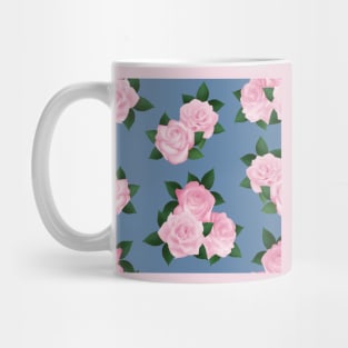Seamless floral pattern of pink roses. Mug